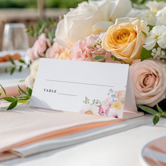 Kleurrijke pastel bloemig plaatskaartje