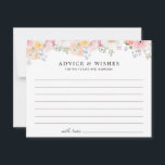 Kleurrijke Pastel Bloemige Bruiloft Advieskaart<br><div class="desc">Mooie pastel bloemige 'advies en wensen' bruiloftskaart met zachte roze,  oranje en gele pastelbloemen.</div>