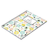 Kleurrijke Pastel Bloempatroon Custom Notitieboek (Linkerzijde)