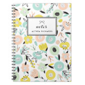 Kleurrijke Pastel Bloempatroon Custom Notitieboek  (Voorkant)
