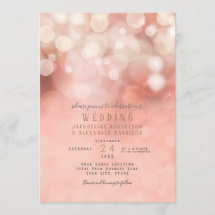 Kleurrijke Pastel Bokeh Twinkling Lights Blush Pin Kaart