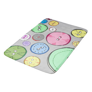Kleurrijke pastel Buttonnen Badmat