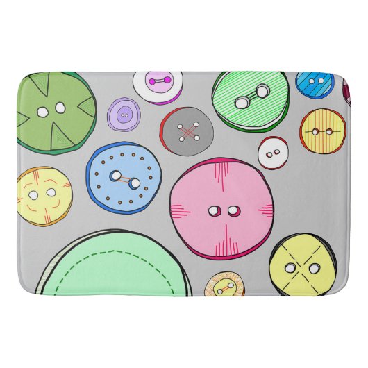 Kleurrijke pastel Buttonnen Badmat (Voorkant)