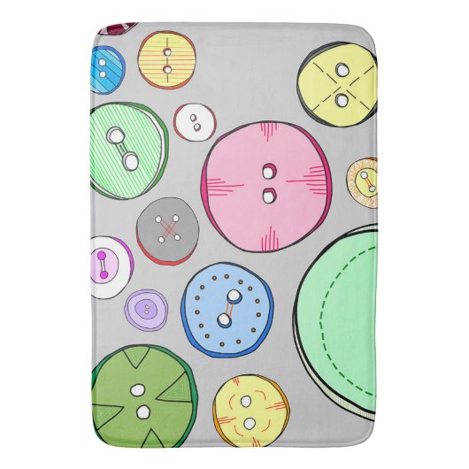 Kleurrijke pastel Buttonnen Badmat (Voorkant Verticaal)