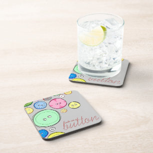 Kleurrijke pastel Buttonnen Bier Onderzetter