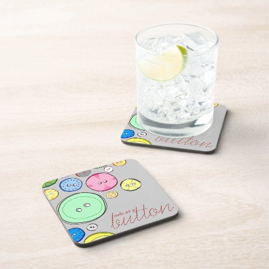 Kleurrijke pastel Buttonnen Bier Onderzetter (Rechterzijde)
