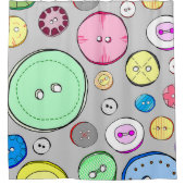 Kleurrijke pastel Buttonnen Douchegordijn (Voorkant)