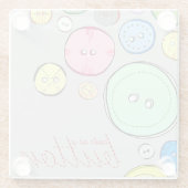 Kleurrijke pastel Buttonnen Glazen Onderzetter (Achterkant)