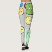 Kleurrijke pastel Buttonnen Leggings (Achterkant)