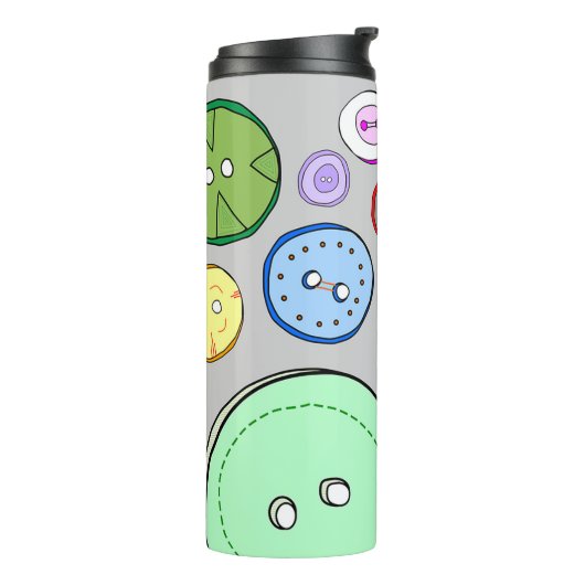 Kleurrijke pastel Buttonnen Thermosbeker (Gedraaid links)