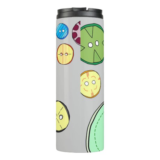 Kleurrijke pastel Buttonnen Thermosbeker (Achterkant)