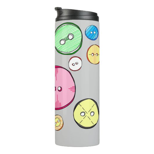 Kleurrijke pastel Buttonnen Thermosbeker (Geroteerd rechts)