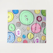 Kleurrijke pastel Buttonnen Wandkleed (Voorkant (horizontaal))
