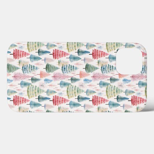 Kleurrijke Pastel Christmas Pine Trees Patroon Case-Mate iPhone Case (Achterkant (horizontaal))