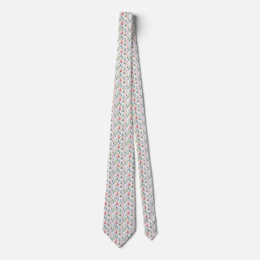 Kleurrijke Pastel Christmas Pine Trees Patroon Stropdas (Voorkant)