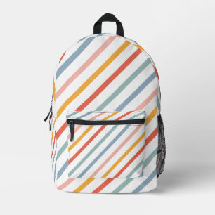 Kleurrijke Pastel Diagonale Strepen Bedrukte Rugzak