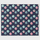 Kleurrijke Pastel Disco Ball Ornamenten Kerst Cadeaupapier (Vlak)