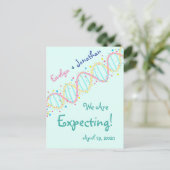 Kleurrijke Pastel DNA We verwachten een Baby Briefkaart (Staand voorkant)