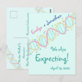 Kleurrijke Pastel DNA We verwachten een Baby Briefkaart (Voorkant / Achterkant)