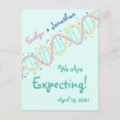 Kleurrijke Pastel DNA We verwachten een Baby Briefkaart (Voorkant)