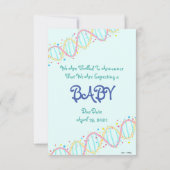 Kleurrijke Pastel DNA We Verwachten Een Baby Kaart (Achterkant)
