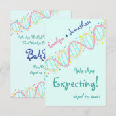 Kleurrijke Pastel DNA We Verwachten Een Baby Kaart (Voorkant / Achterkant)