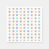 Kleurrijke Pastel Dog Paw prints patroon Servet (Voorkant)