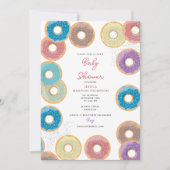 Kleurrijke Pastel Donuts & Sprinkles Baby shower Kaart (Voorkant)