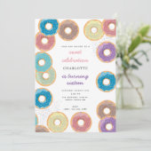 Kleurrijke Pastel Donuts & Sprinkles Kids Verjaard Kaart (Staand voorkant)