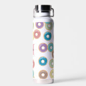 Kleurrijke Pastel Donuts & Sprinkles Monogram Waterfles (Achterkant)
