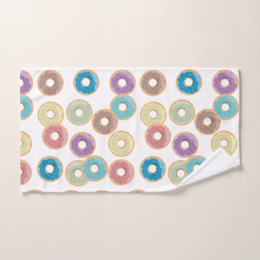 Kleurrijke Pastel Donuts & Sprinkles Patroon Bad Handdoek (Handdoek)