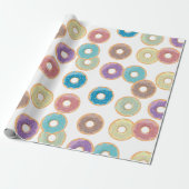 Kleurrijke Pastel Donuts & Sprinkles Patroon Cadeaupapier (Uitgerold)