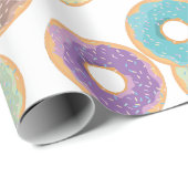Kleurrijke Pastel Donuts & Sprinkles Patroon Cadeaupapier (Rol Hoek)