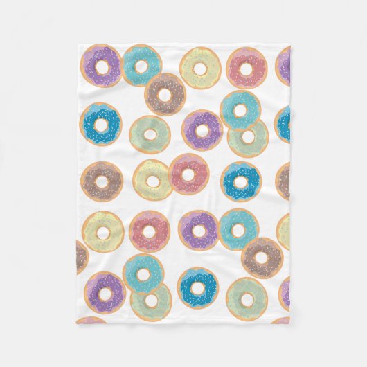 Kleurrijke Pastel Donuts & Sprinkles Patroon Fleece Deken (Voorkant)