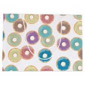 Kleurrijke Pastel Donuts & Sprinkles Patroon Groot Cadeauzakje (Achterkant)