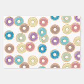Kleurrijke Pastel Donuts & Sprinkles Patroon Inpakpapier Vel (Voorkant)