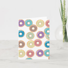 Kleurrijke Pastel Donuts & Sprinkles Patroon Kaart