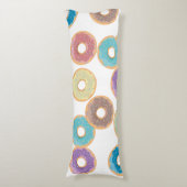 Kleurrijke Pastel Donuts & Sprinkles Patroon Lichaamskussen (Voorkant Verticaal)