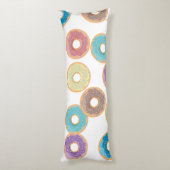 Kleurrijke Pastel Donuts & Sprinkles Patroon Lichaamskussen (Achterkant (Verticaal))