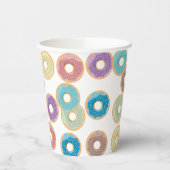 Kleurrijke Pastel Donuts & Sprinkles Patroon Papieren Bekers (Links)