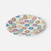 Kleurrijke Pastel Donuts & Sprinkles Patroon Papieren Bordje (Gekanteld)