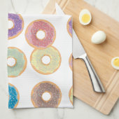 Kleurrijke Pastel Donuts & Sprinkles Patroon Theedoek (Quarter Fold)