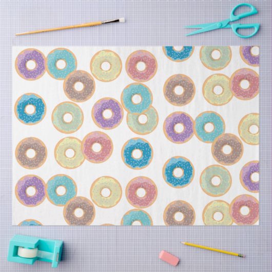 Kleurrijke Pastel Donuts & Sprinkles Patroon Tissuepapier (Craft)