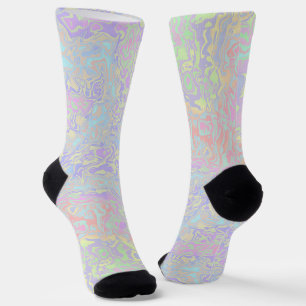 Kleurrijke Pastel Draaikolken Trippy Acid Trip Reg Sokken