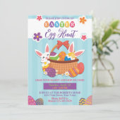 Kleurrijke Pastel Easter Egg Hunt uitnodiging (Staand voorkant)