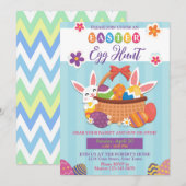 Kleurrijke Pastel Easter Egg Hunt uitnodiging (Voorkant / Achterkant)