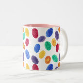 Kleurrijke pastel easter eggs, gelei bonen, Mokken (Voorkant rechts)