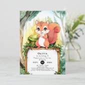 Kleurrijke pastel eekhoorn verjaardag kaart (Staand voorkant)