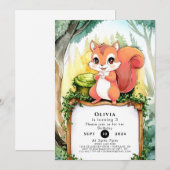 Kleurrijke pastel eekhoorn verjaardag kaart (Voorkant / Achterkant)