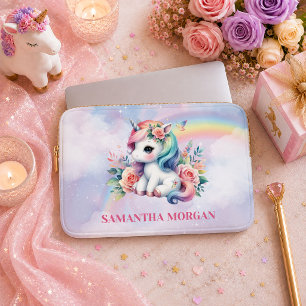 Kleurrijke Pastel Eenhoorn Magische Dag Laptop Hoe Sleeve